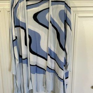 Chico's Blue, Black and Off White Sweater